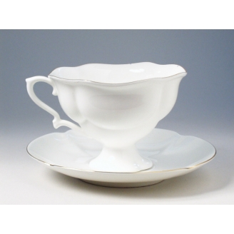 Чашка с блюдцем чайная "Золотая лента" Форма "Наташа"
